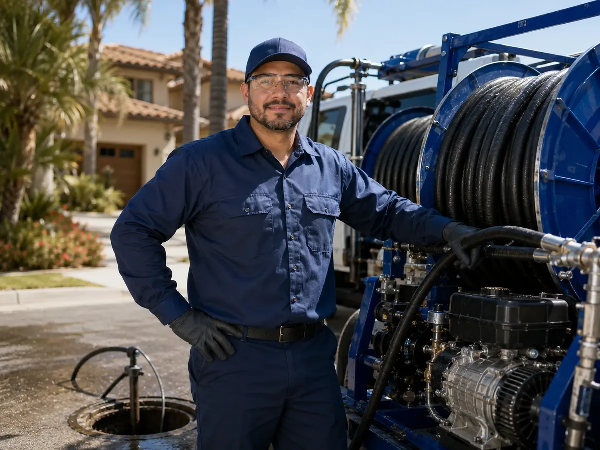 Hydro jet sewer cleaning in Lake Hughes