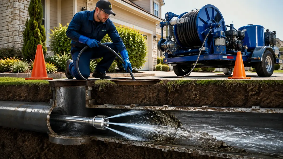 Main Sewer Line Hydro Jet Cleaning in Lake Hughes